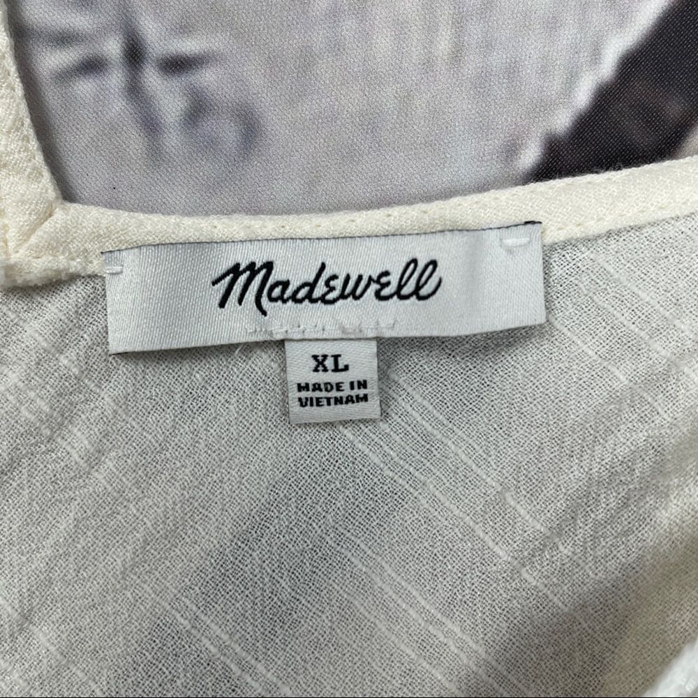 MADEWELL lightweight cotton blend beige crochet tie-back tank top, size XL - Picture 4 of 16